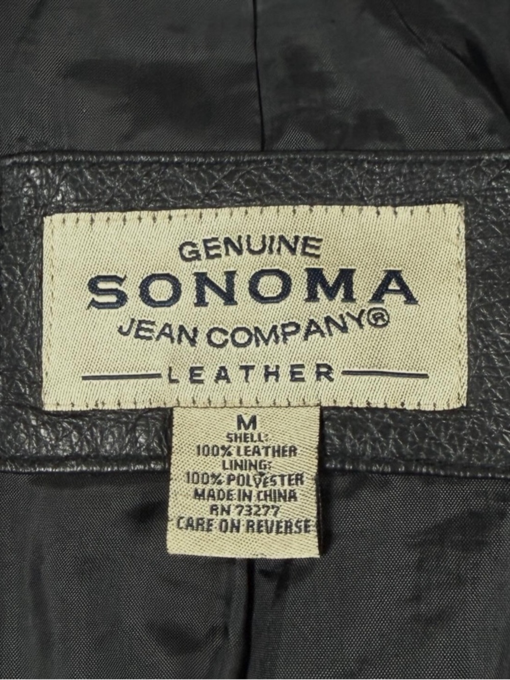 Vintage Sonoma Black Genuine Leather Button Front Blazer Jacket Womens M 90s Y2K - Picture 5 of 10